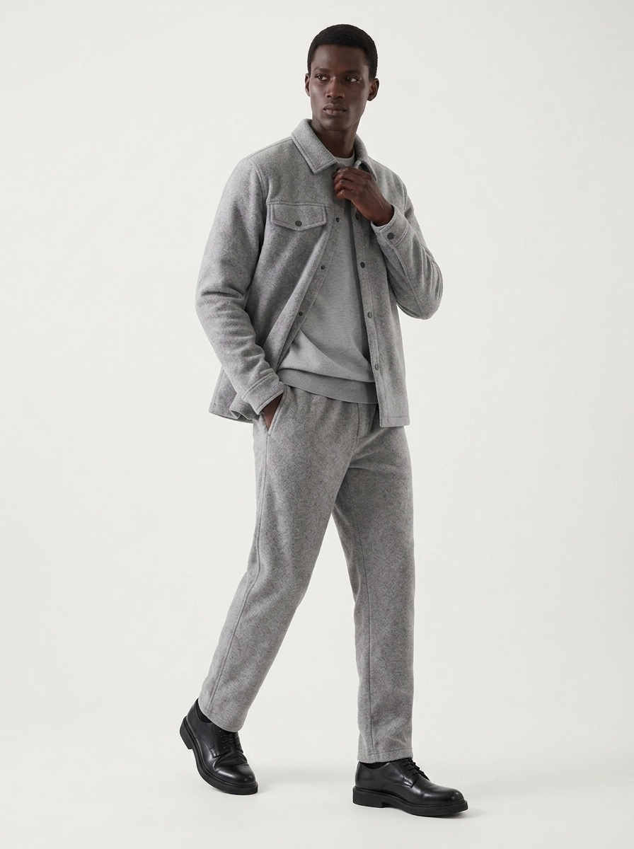 Men's Two-Piece Button Shirt and Jogger Set