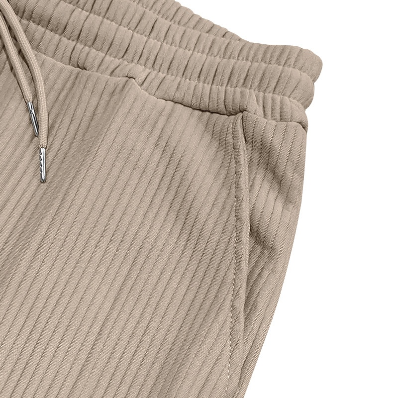 Men Ribbed Knit Half-Zip Pullover and Pants Set