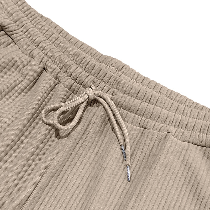 Men Ribbed Knit Half-Zip Pullover and Pants Set