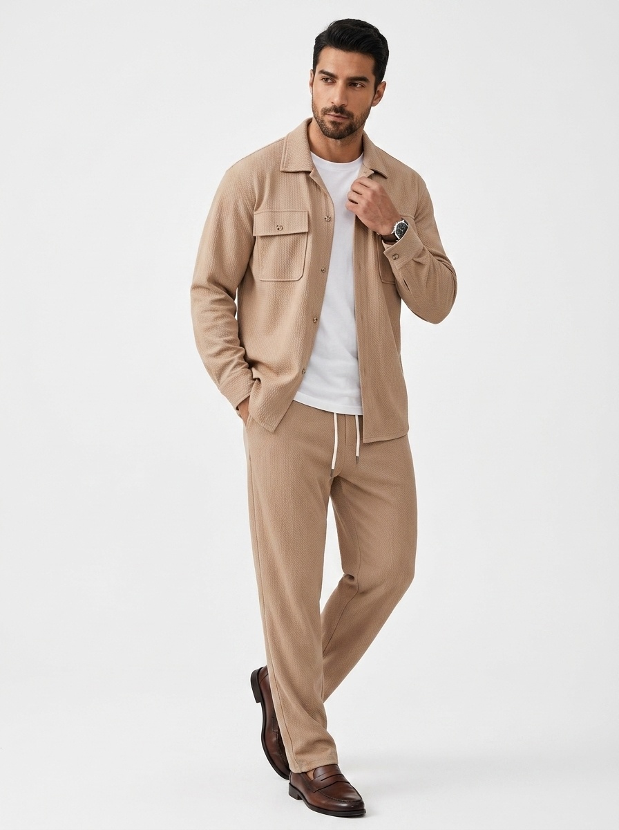 Men's Long Sleeve Shirt and Pants Set