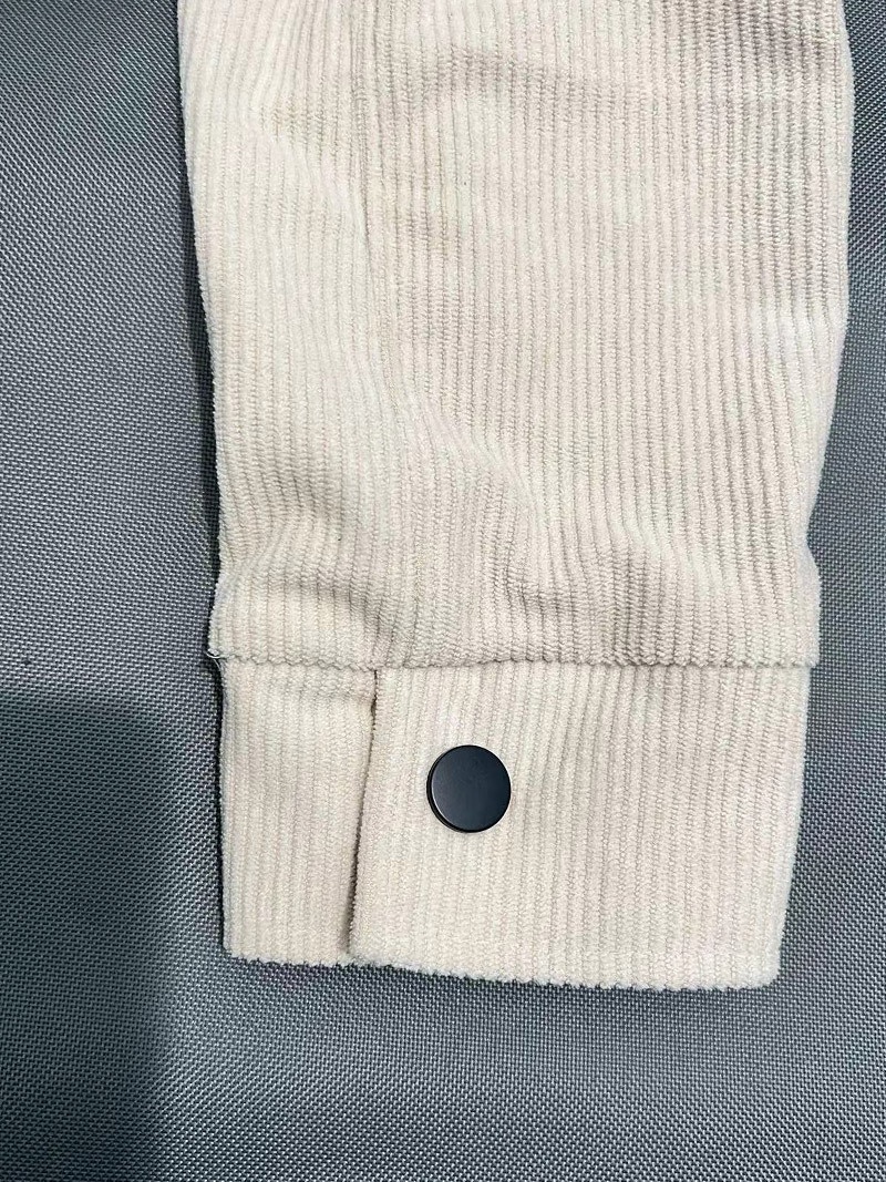 Men's Corduroy Button-Up Jacket with Pockets