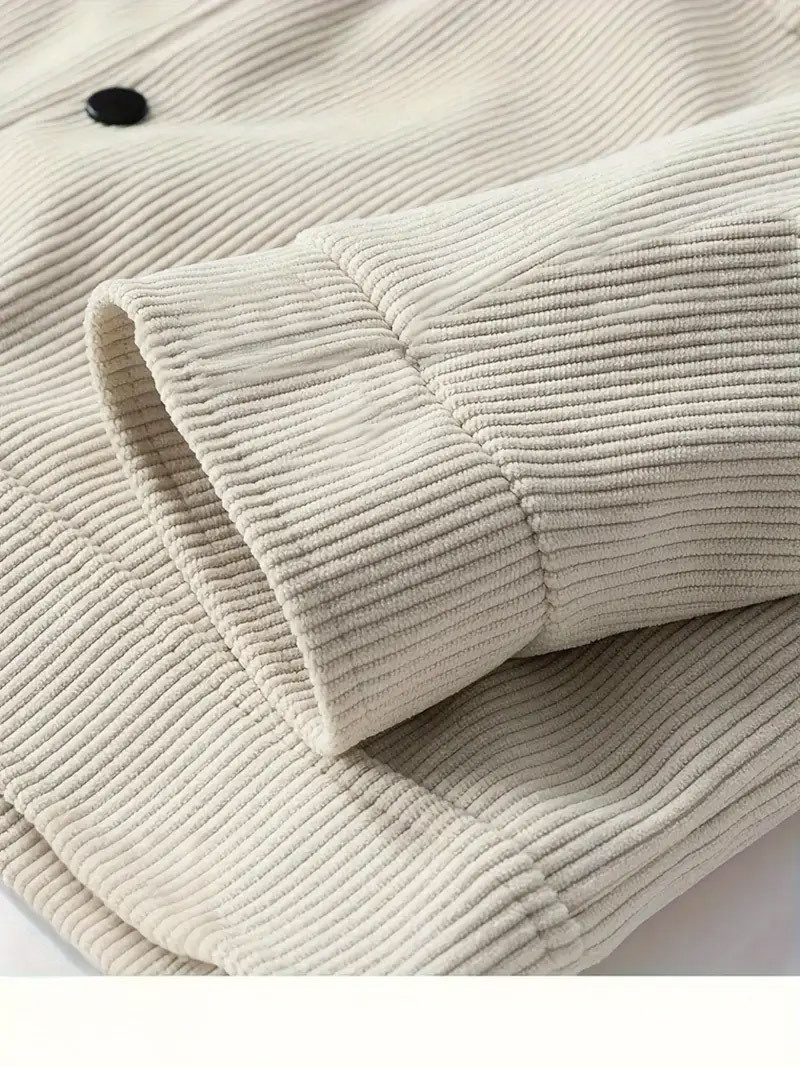 Men's Corduroy Button-Up Jacket with Pockets
