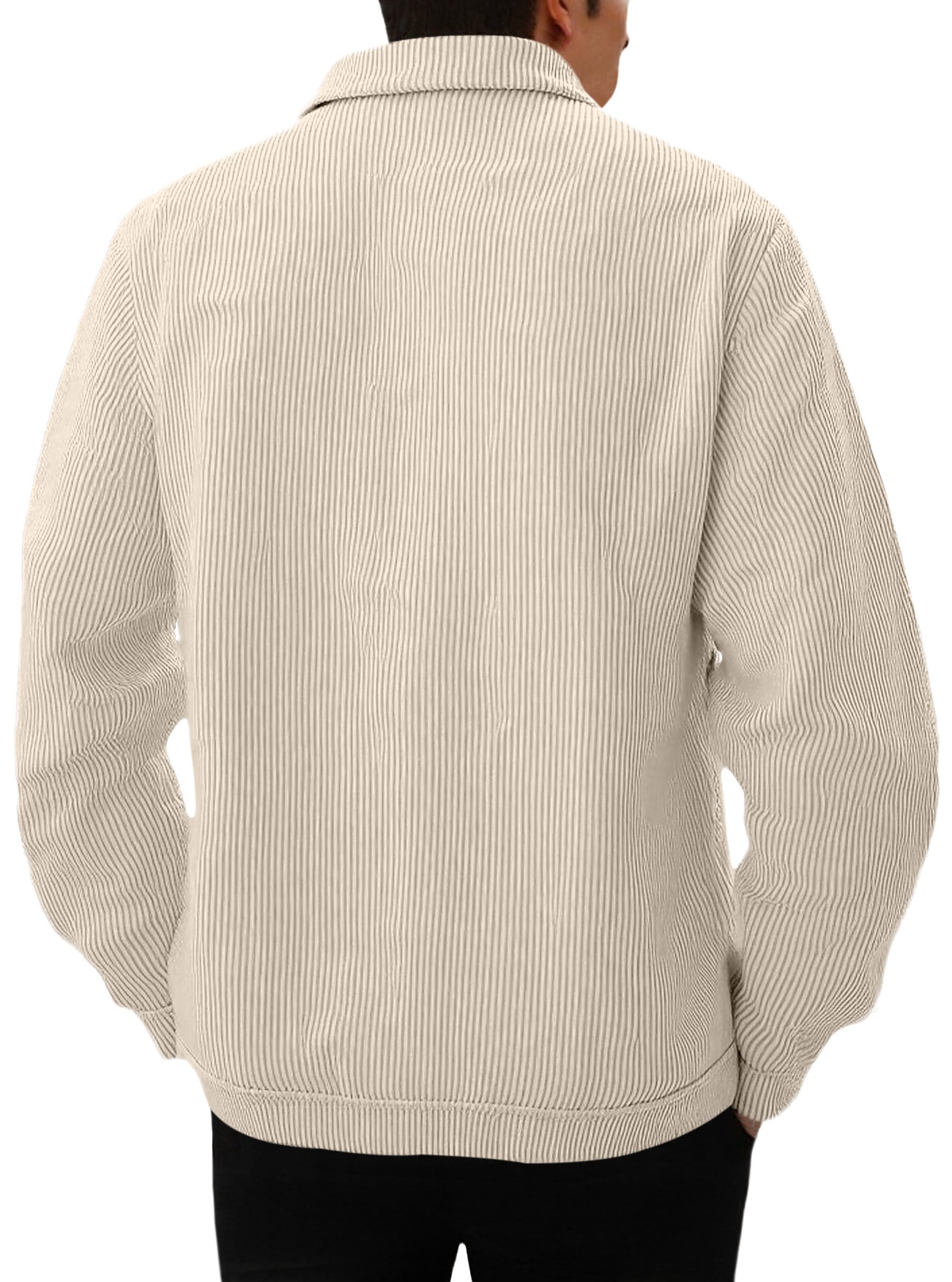 Men's Corduroy Button-Up Jacket with Pockets