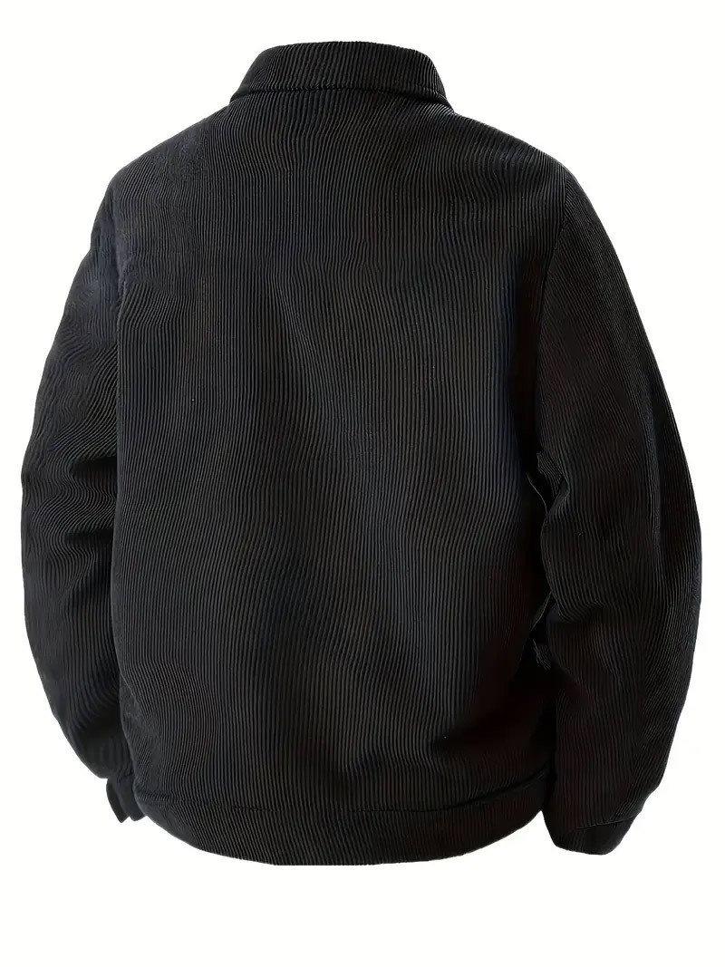 Men's Corduroy Button-Up Jacket with Pockets