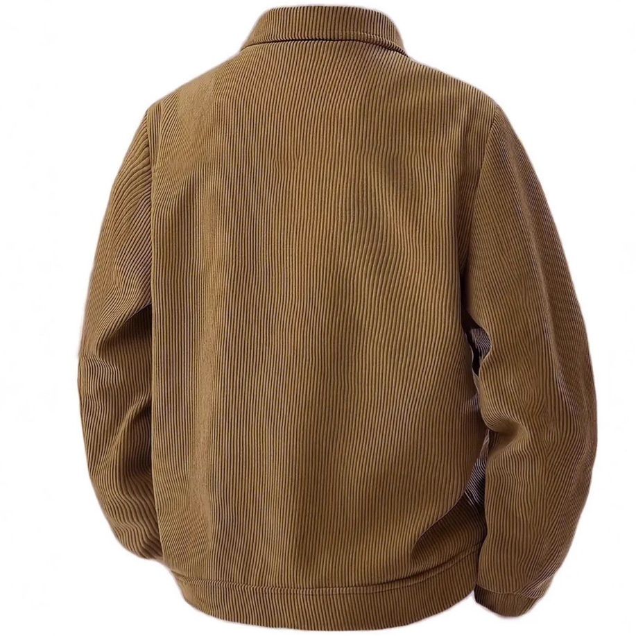Men's Corduroy Button-Up Jacket with Pockets