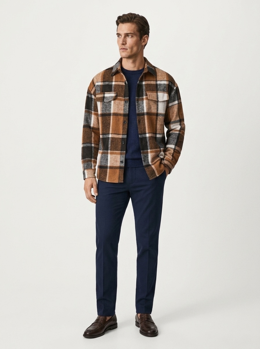 Men's Plaid Button-Down Shirt