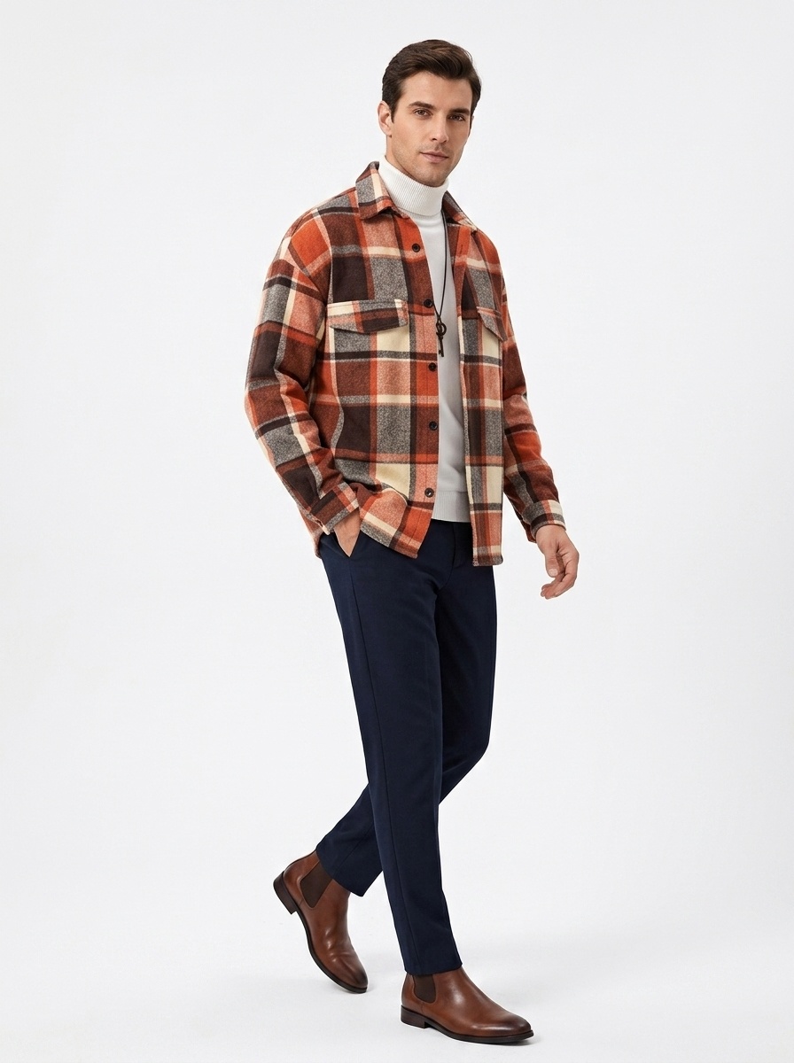 Men's Plaid Button-Down Shirt