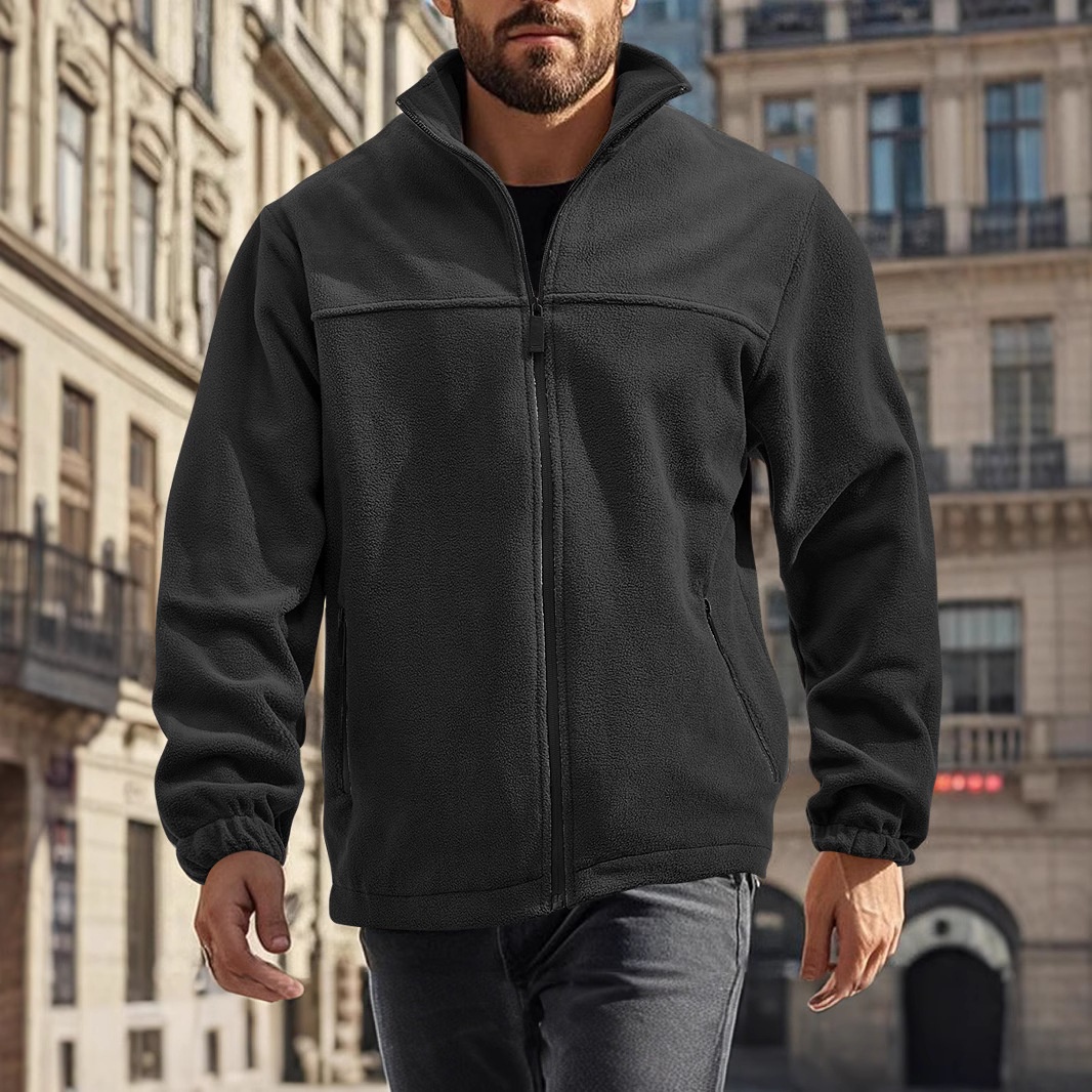Men's Full-Zip Fleece Stand-Collar Jacket