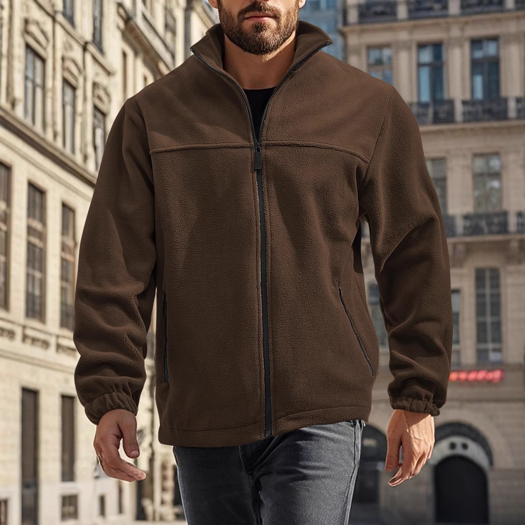 Men's Full-Zip Fleece Stand-Collar Jacket
