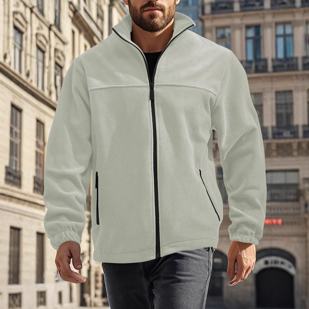 Men's Full-Zip Fleece Stand-Collar Jacket