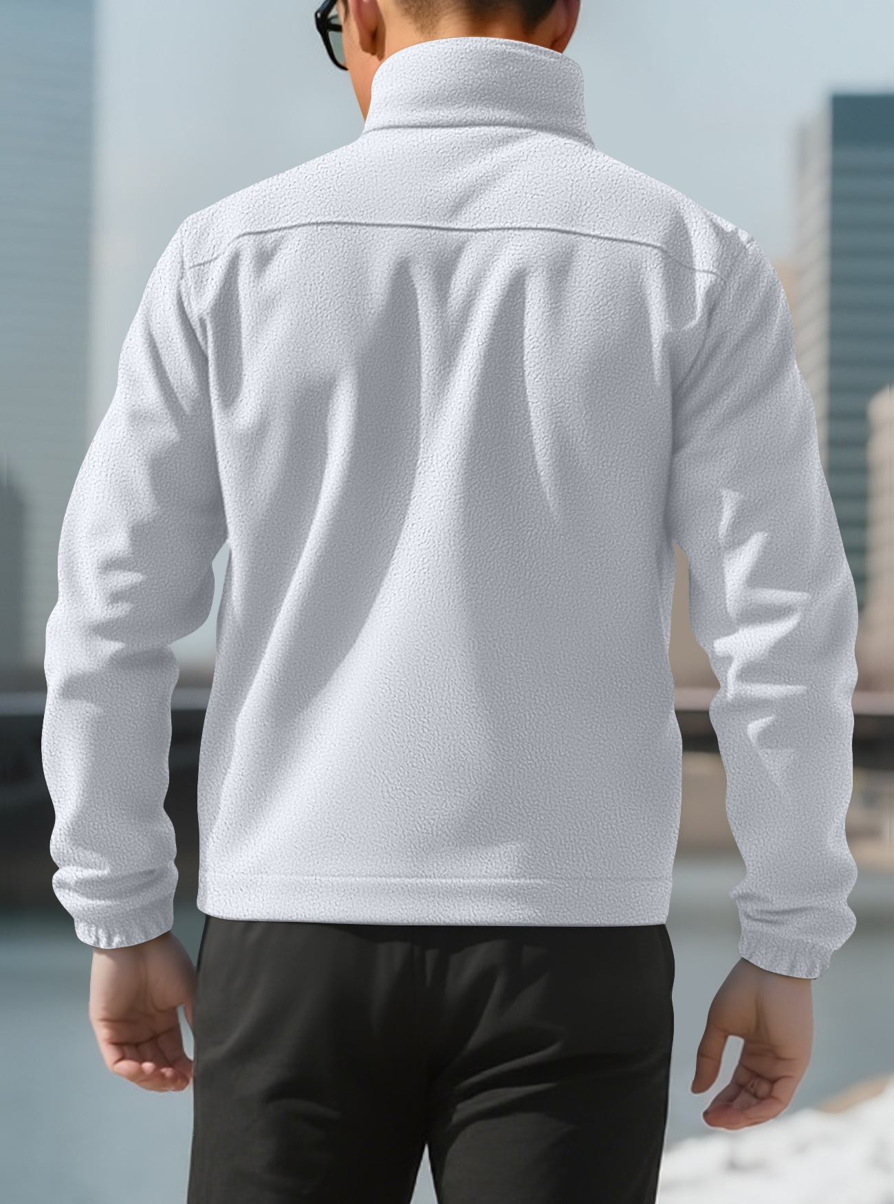 Men's Full-Zip Fleece Stand-Collar Jacket