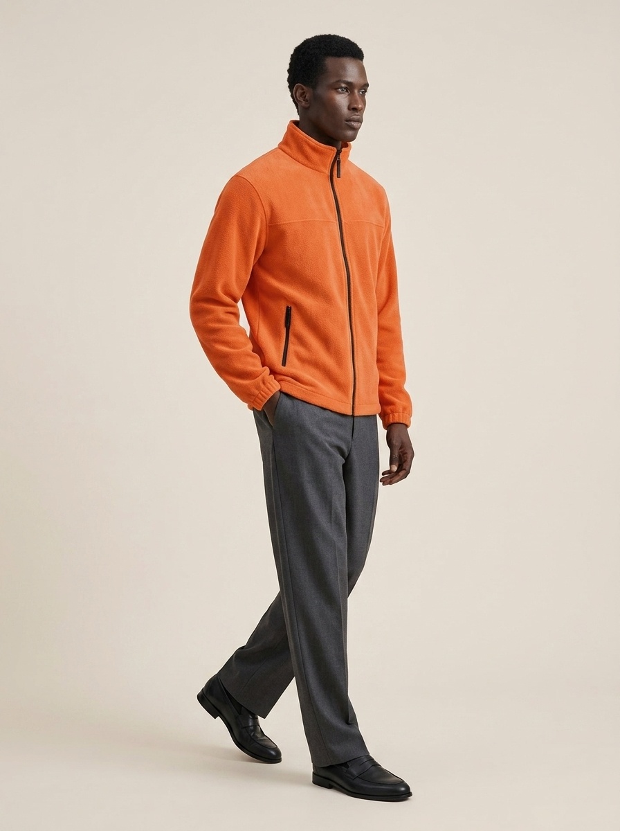 Men's Full-Zip Fleece Stand-Collar Jacket