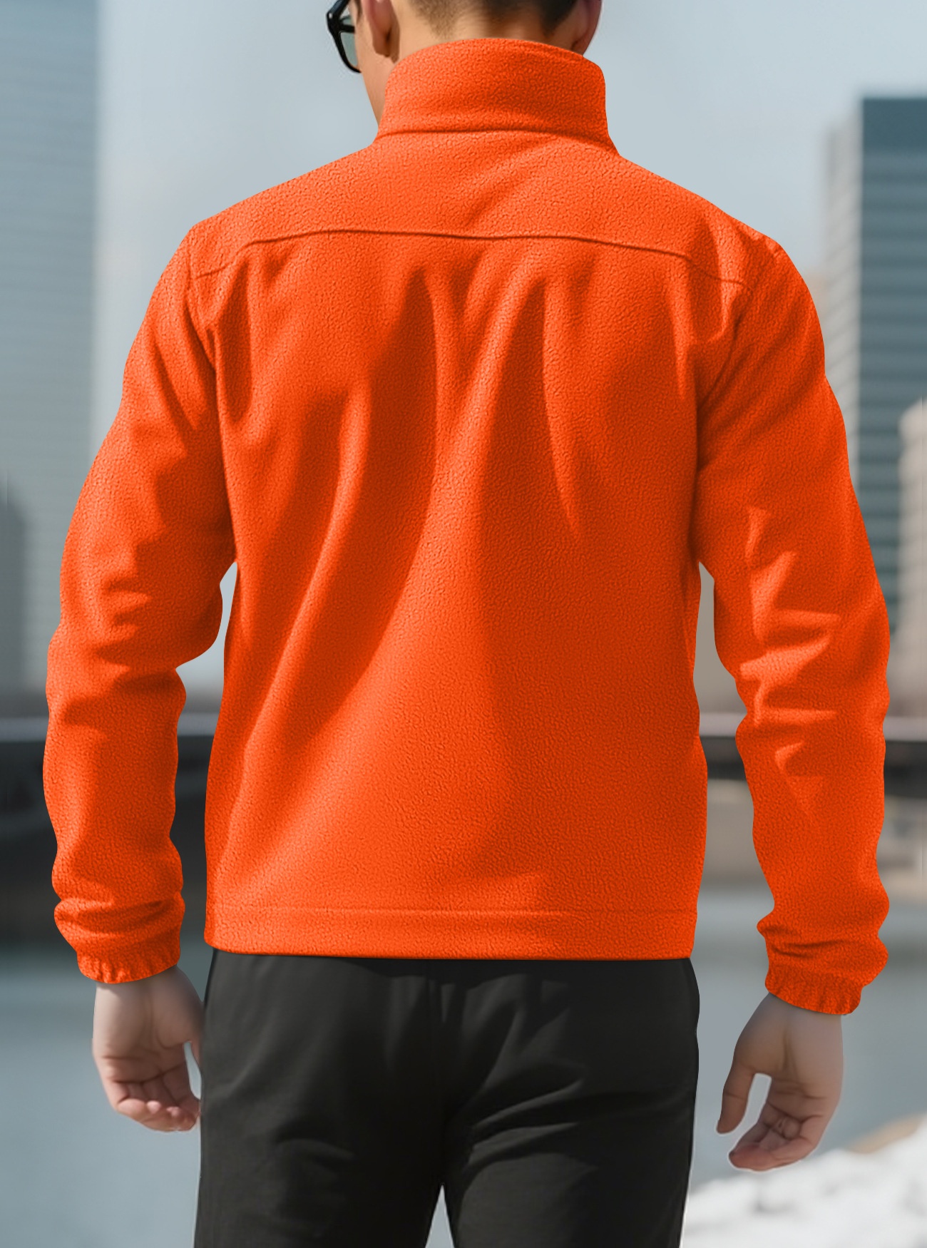 Men's Full-Zip Fleece Stand-Collar Jacket