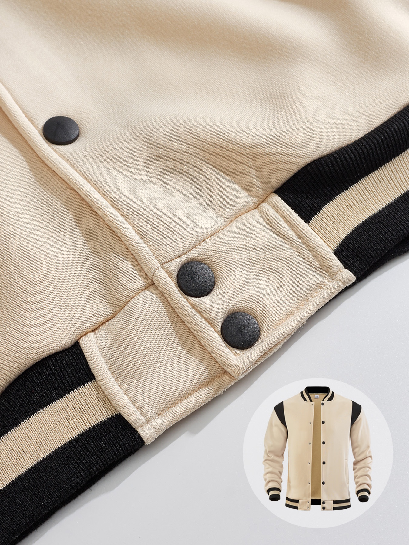 Men's Snap-Button Varsity Jacket