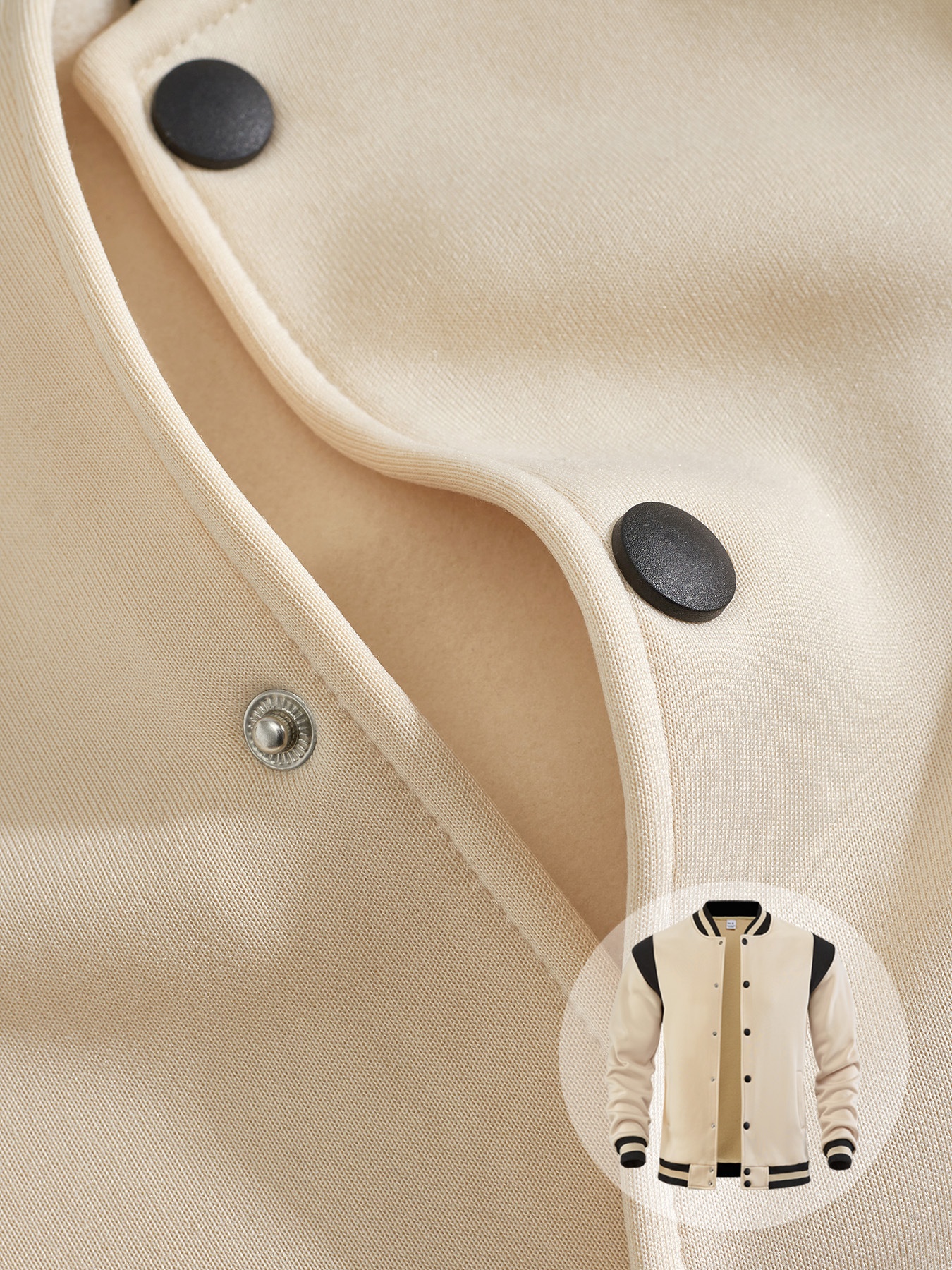 Men's Snap-Button Varsity Jacket