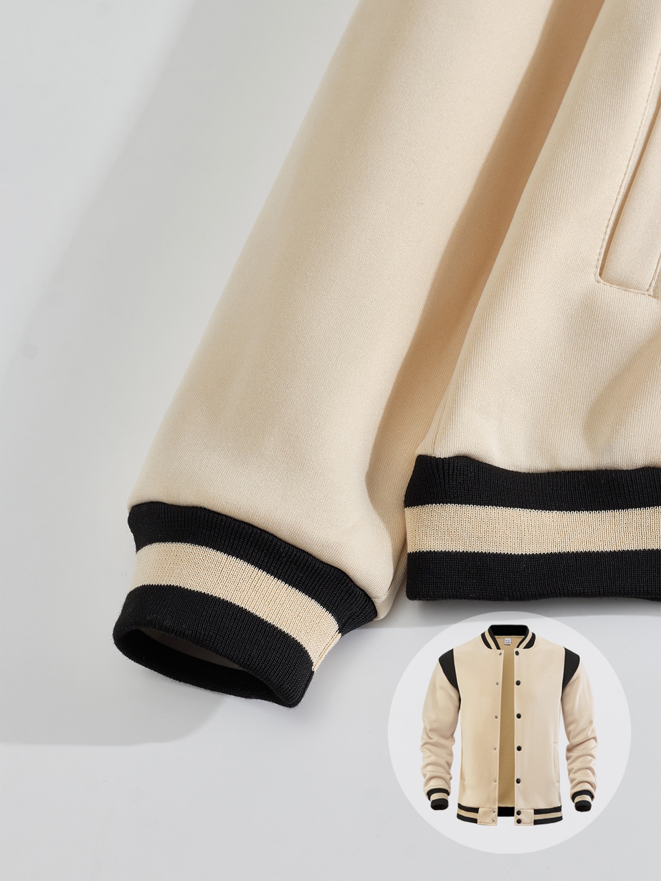 Men's Snap-Button Varsity Jacket