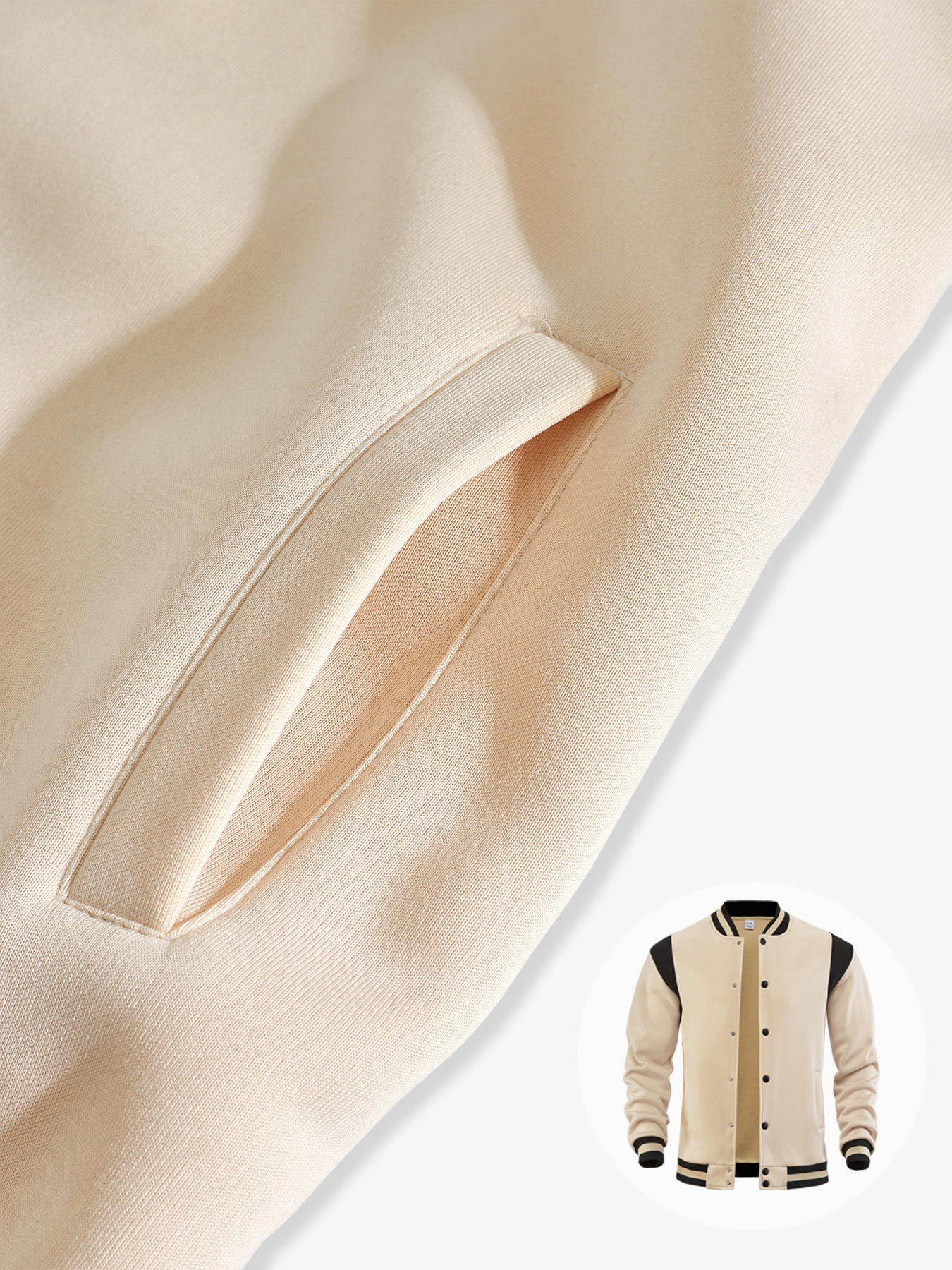 Men's Snap-Button Varsity Jacket