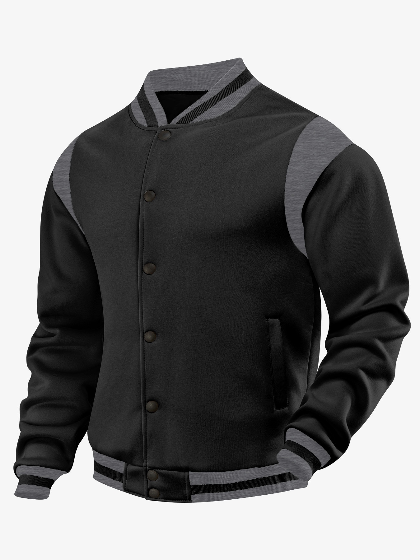 Men's Snap-Button Varsity Jacket