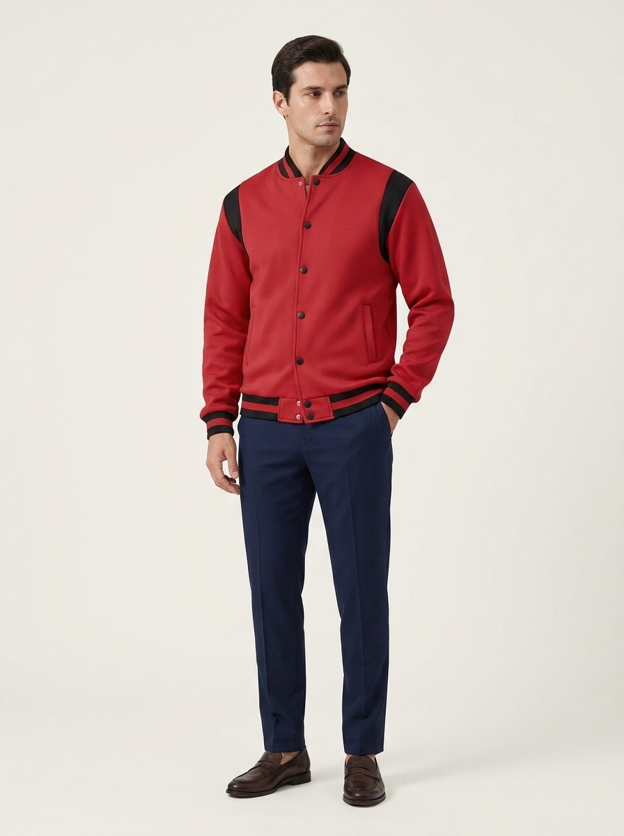 Men's Snap-Button Varsity Jacket