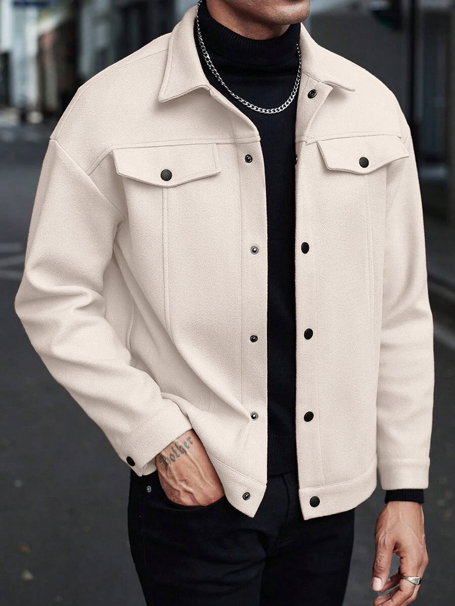 Men's Button-Front Collared Jacket