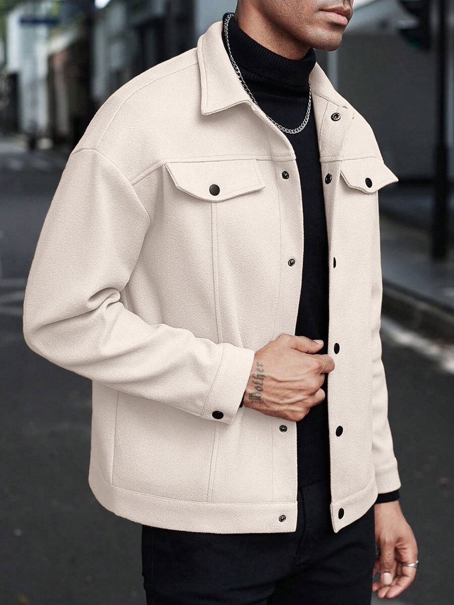 Men's Button-Front Collared Jacket