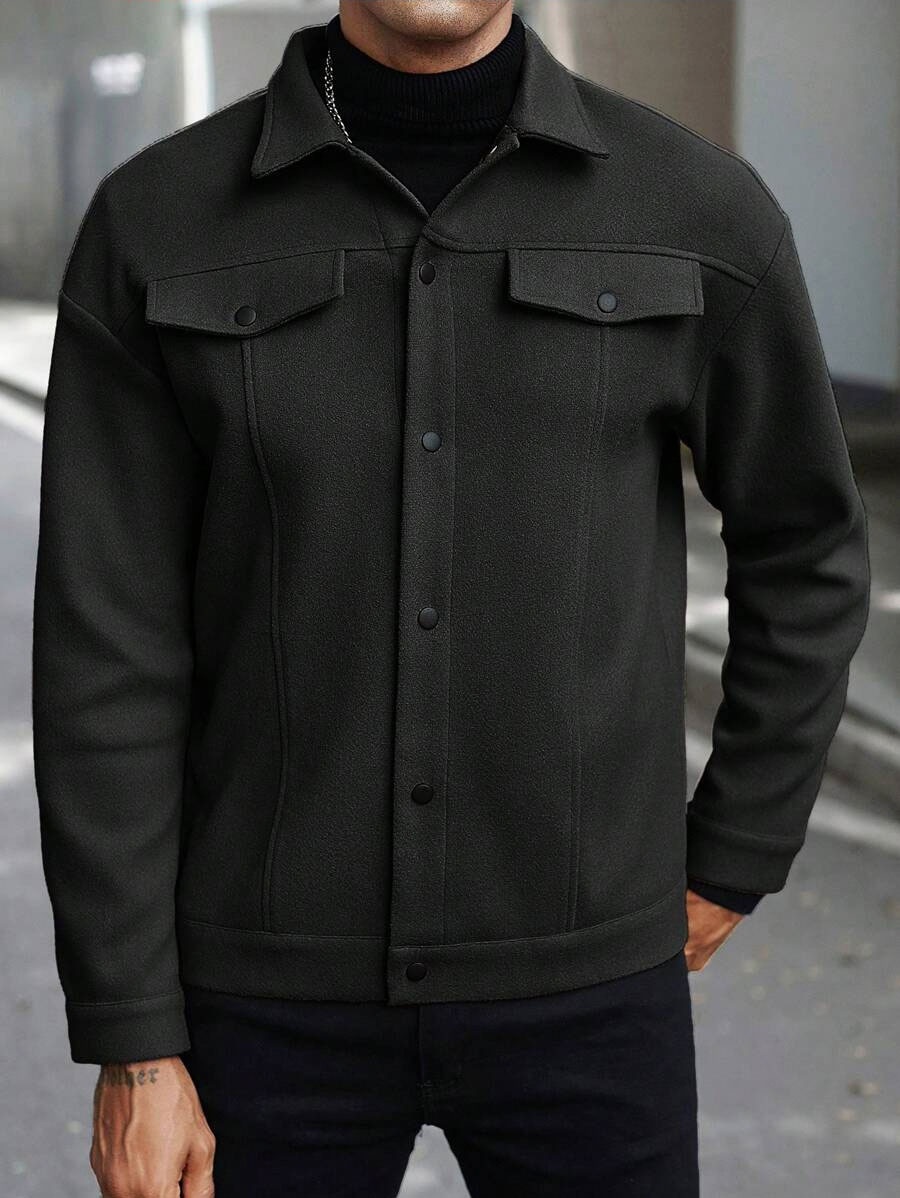 Men's Button-Front Collared Jacket