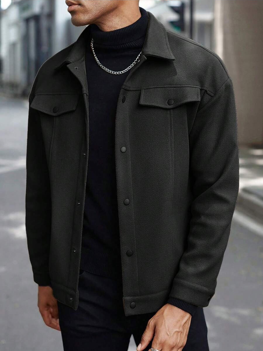 Men's Button-Front Collared Jacket