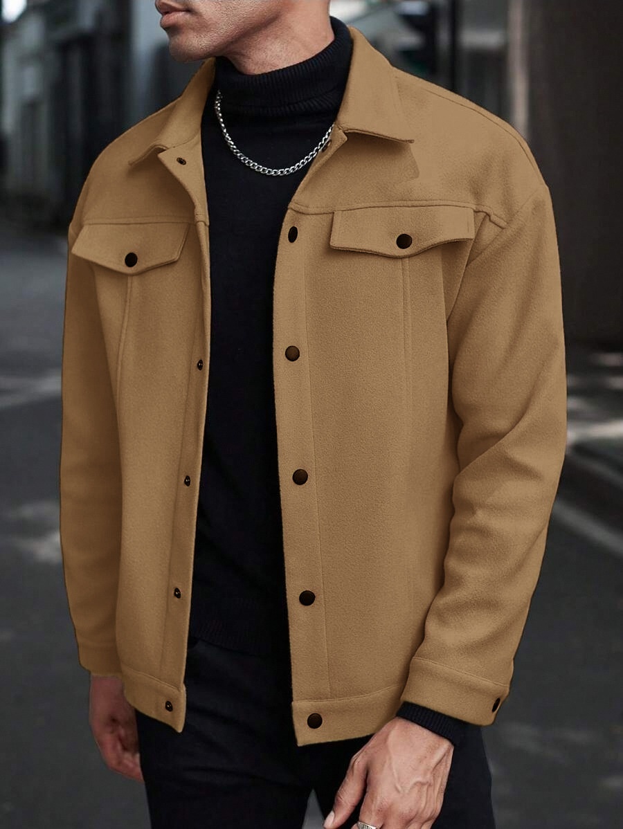 Men's Button-Front Collared Jacket