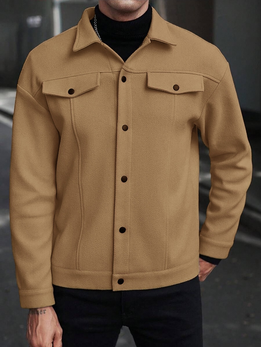 Men's Button-Front Collared Jacket