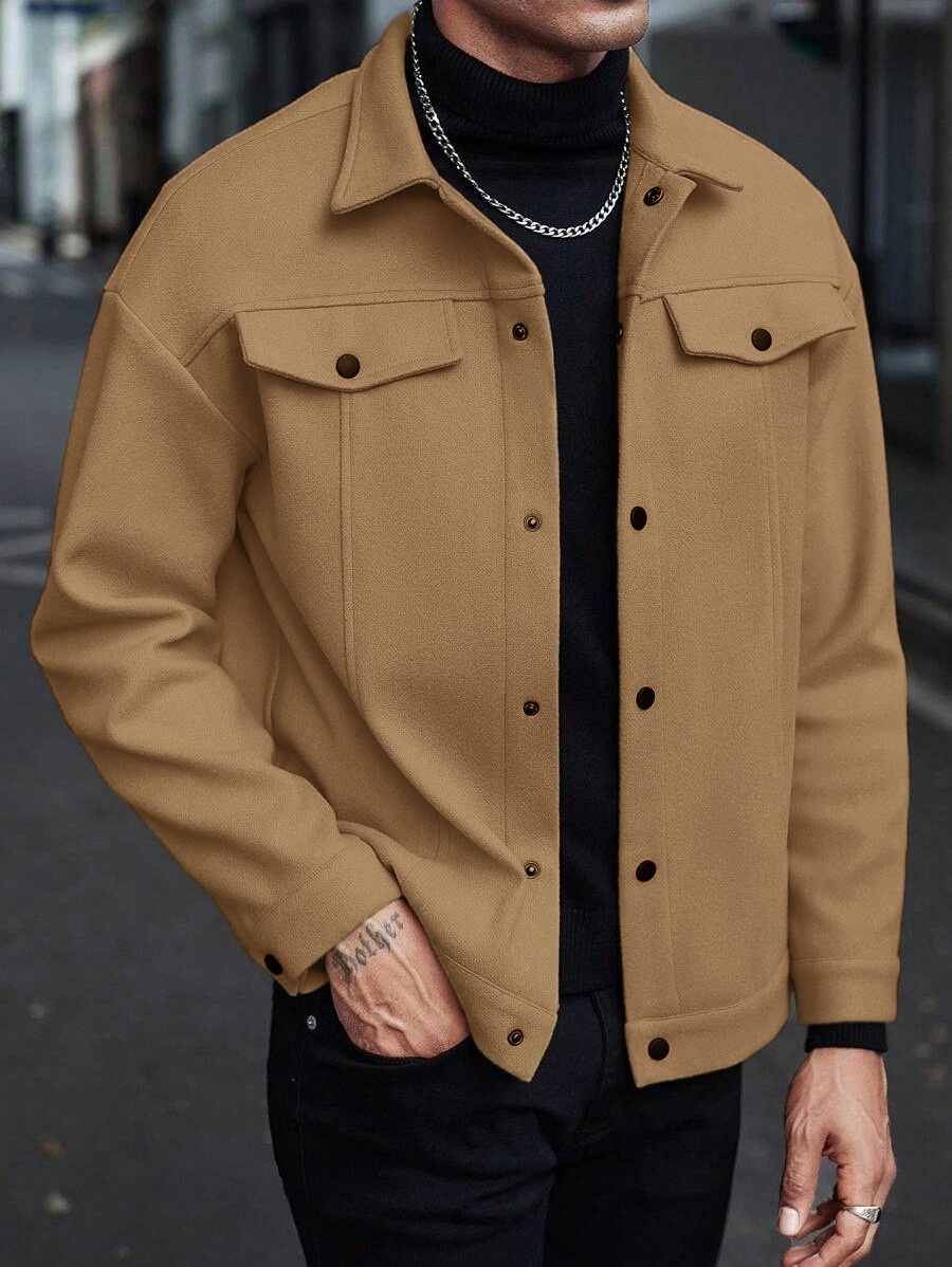 Men's Button-Front Collared Jacket