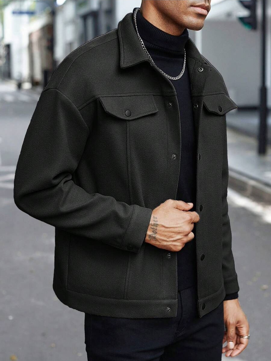 Men's Button-Front Collared Jacket