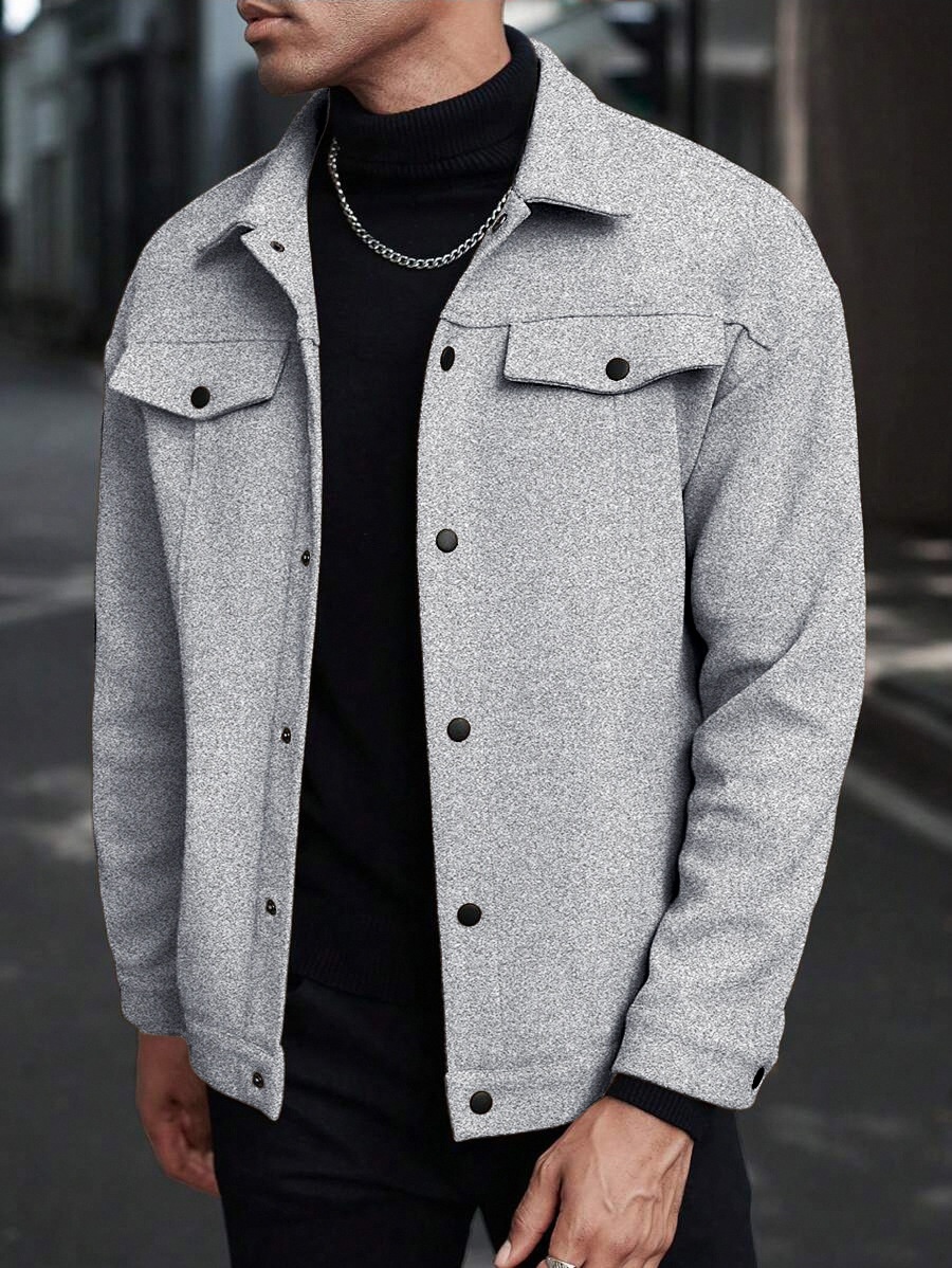 Men's Button-Front Collared Jacket