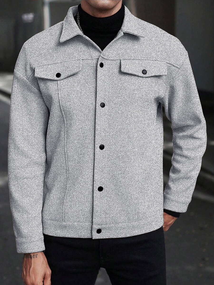 Men's Button-Front Collared Jacket