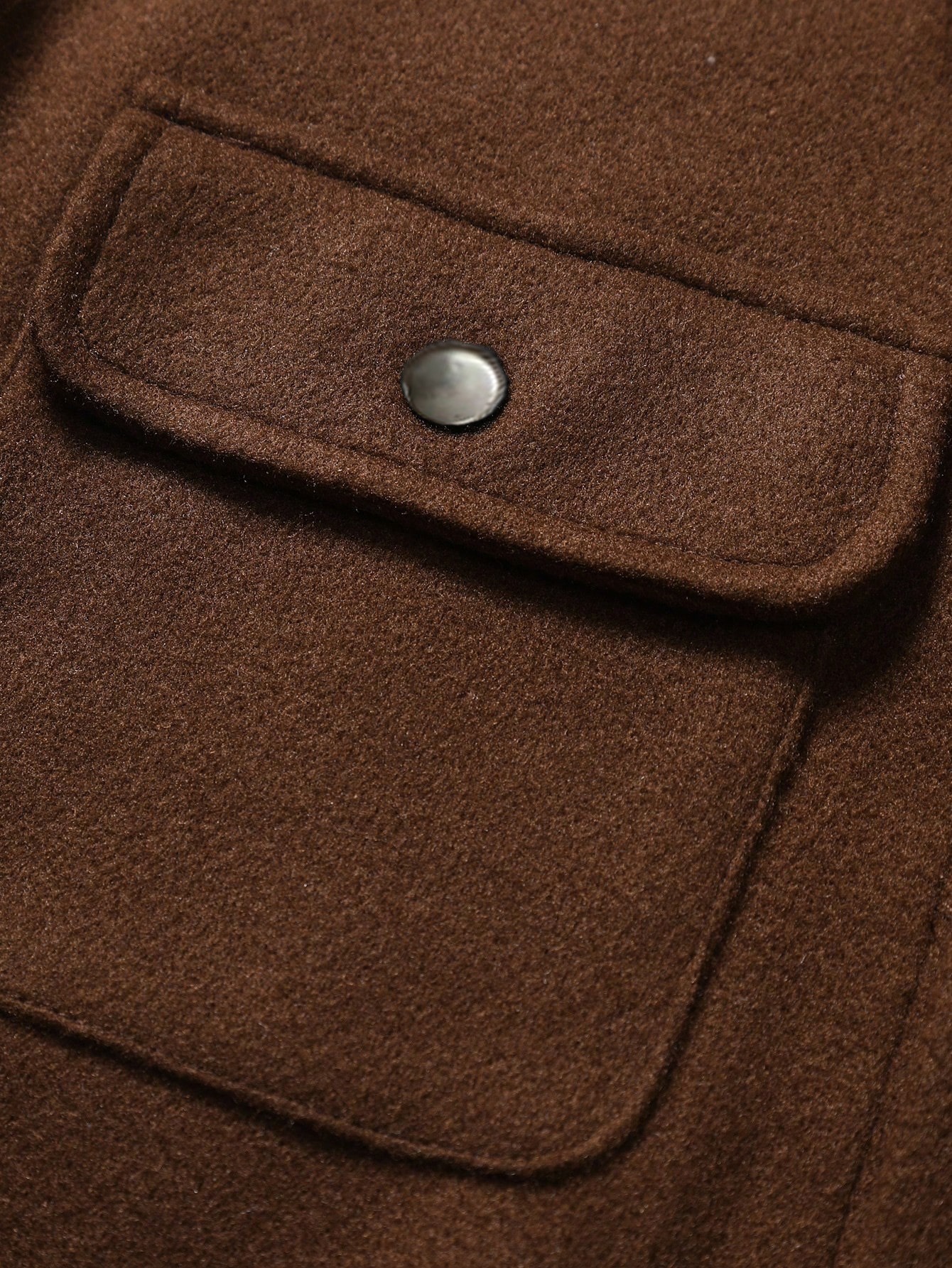Men's Button-Up Long Sleeve Jacket with Chest Pockets