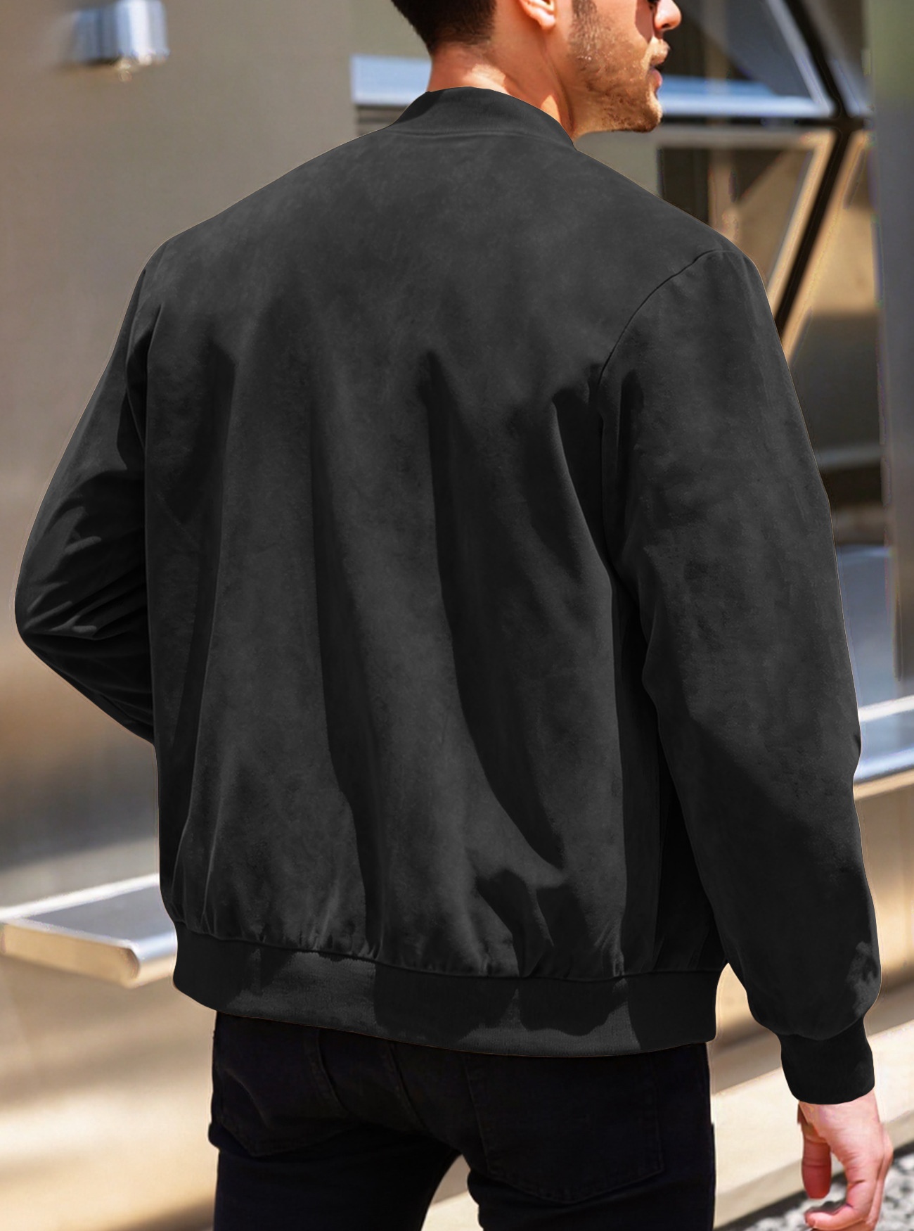 Men's Zip-Front Bomber Jacket
