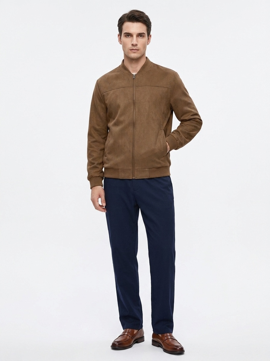 Men's Zip-Front Bomber Jacket