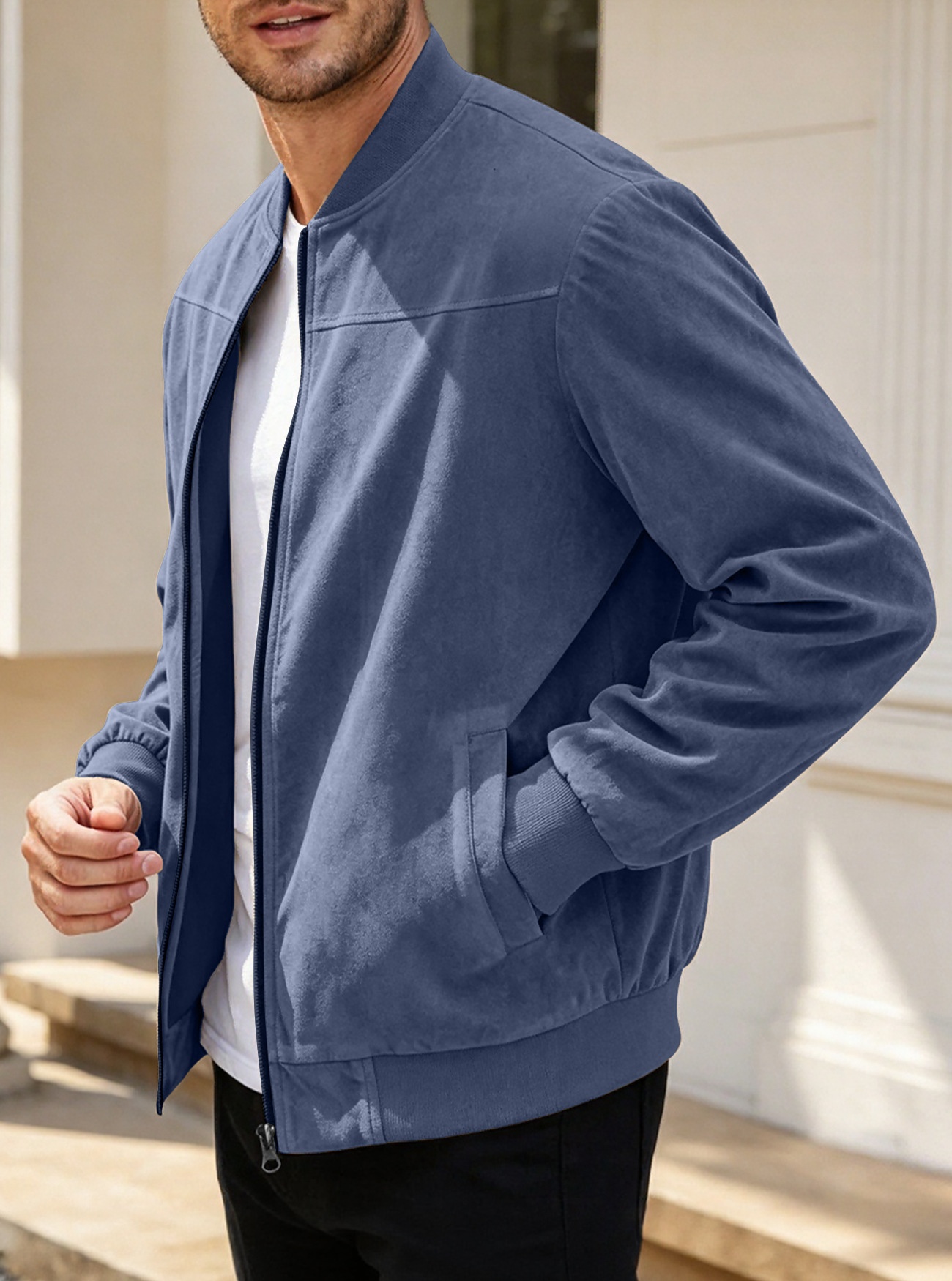 Men's Zip-Front Bomber Jacket
