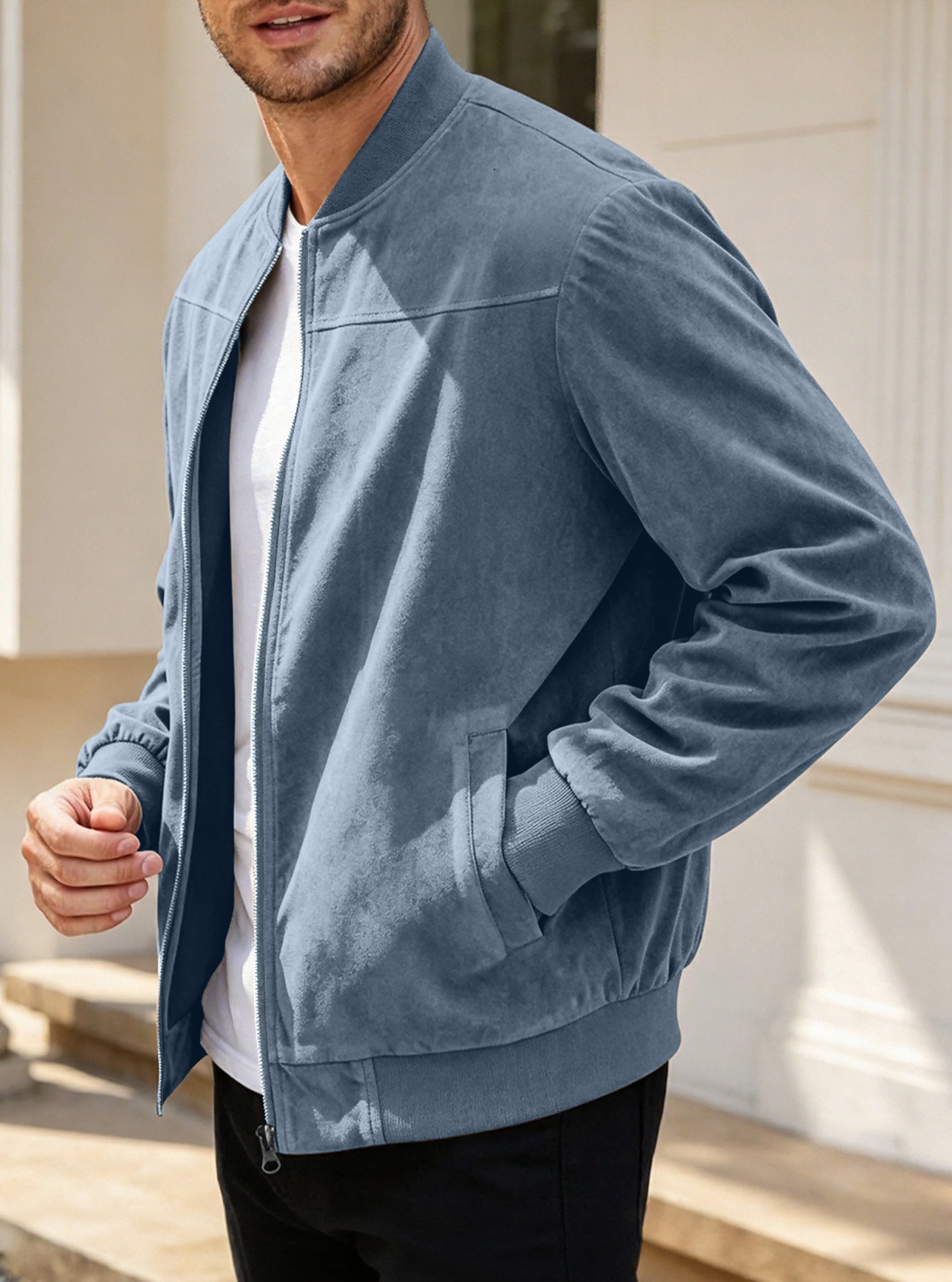 Men's Zip-Front Bomber Jacket