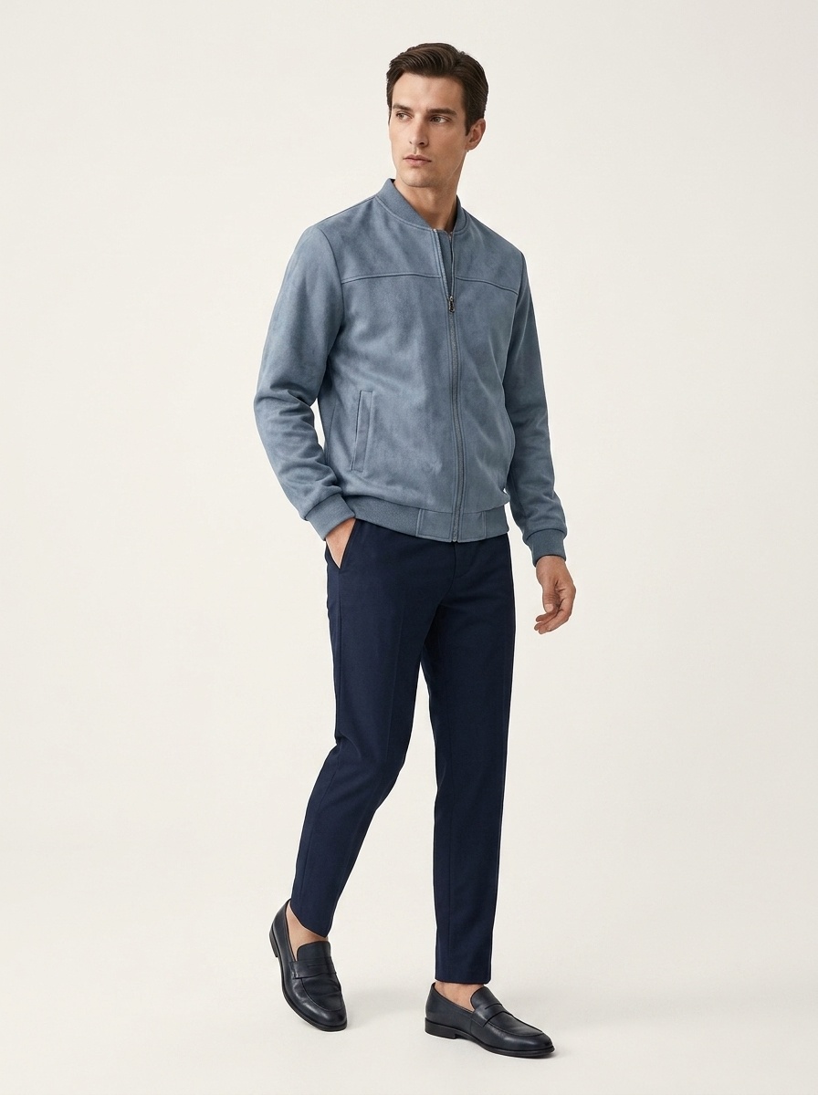 Men's Zip-Front Bomber Jacket