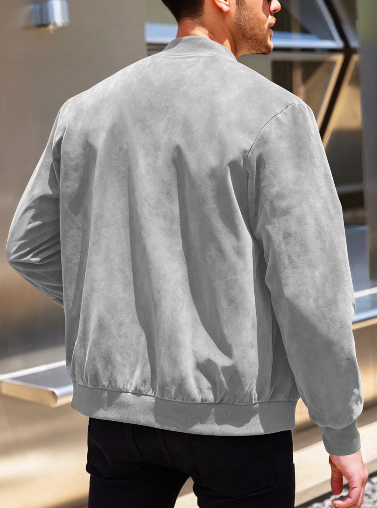 Men's Zip-Front Bomber Jacket