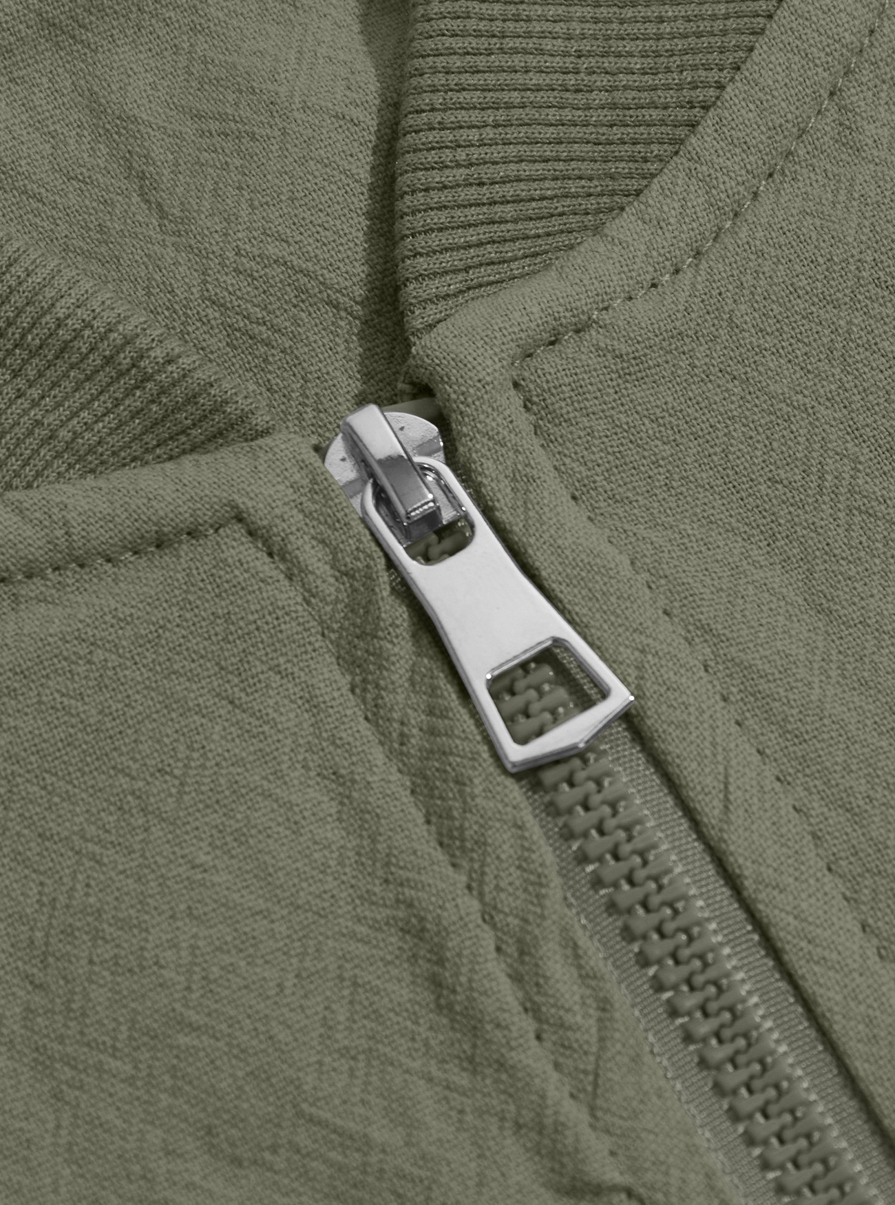 Men's Full-Zip Bomber Jacket with Ribbed Trim