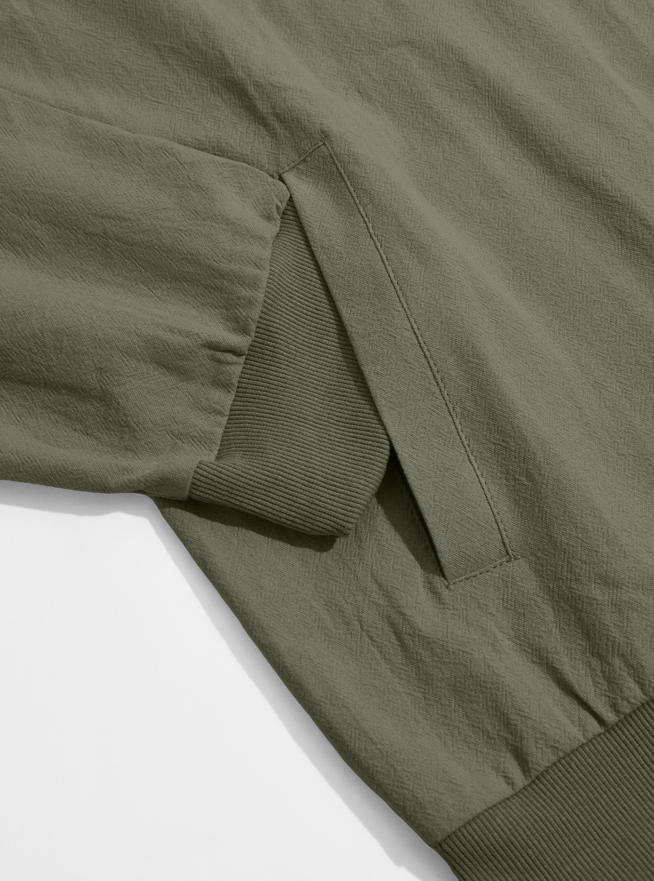 Men's Full-Zip Bomber Jacket with Ribbed Trim