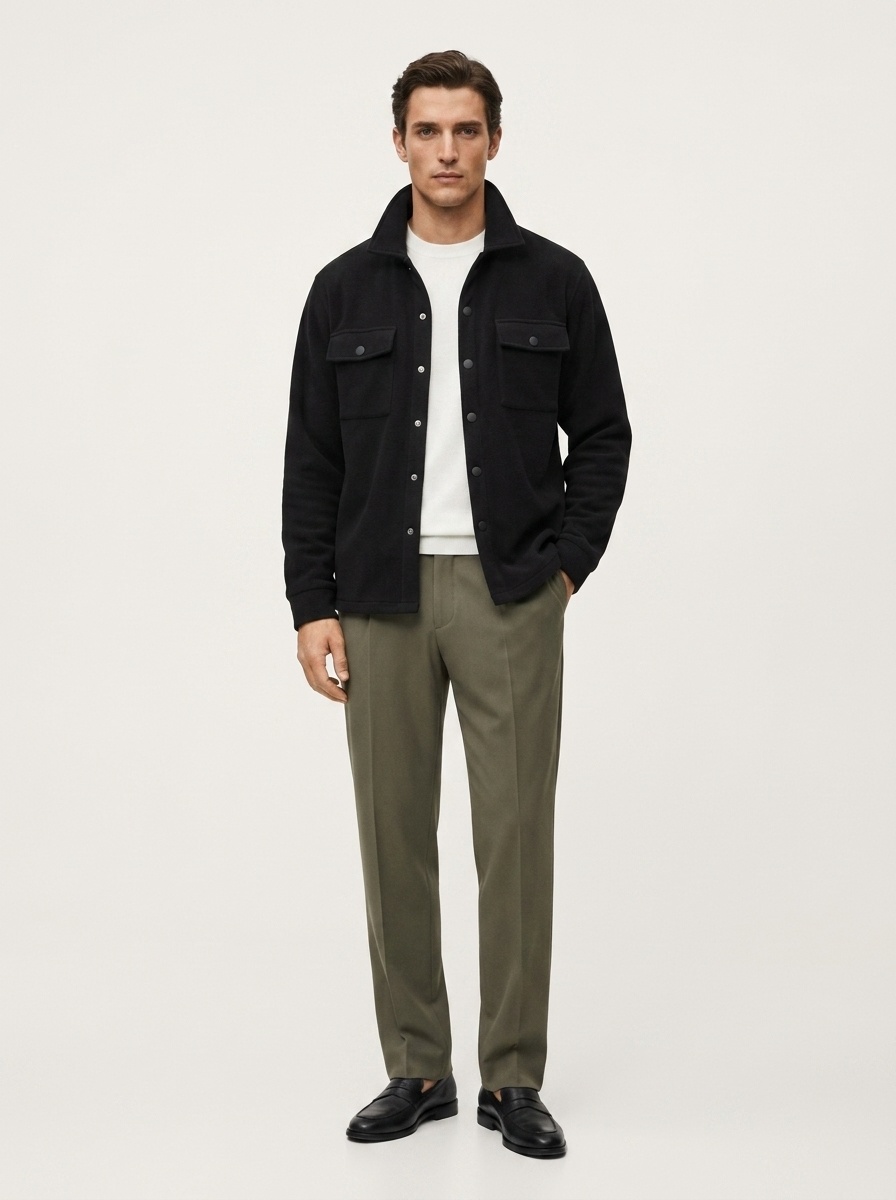 Men's Button-Up Shirt with Chest Pockets