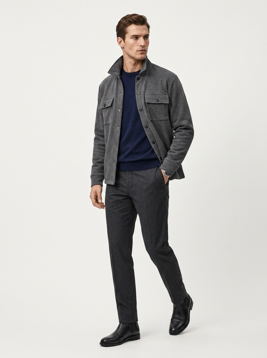 Men's Button-Up Shirt with Chest Pockets