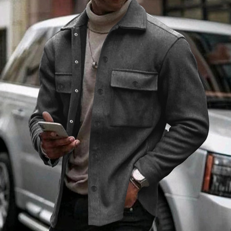 Men's Button-Up Shirt with Chest Pockets