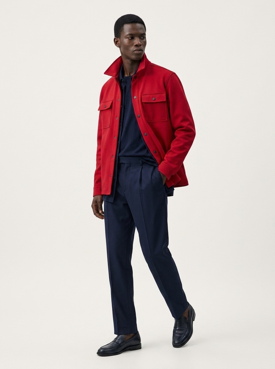 Men's Button-Up Shirt with Chest Pockets