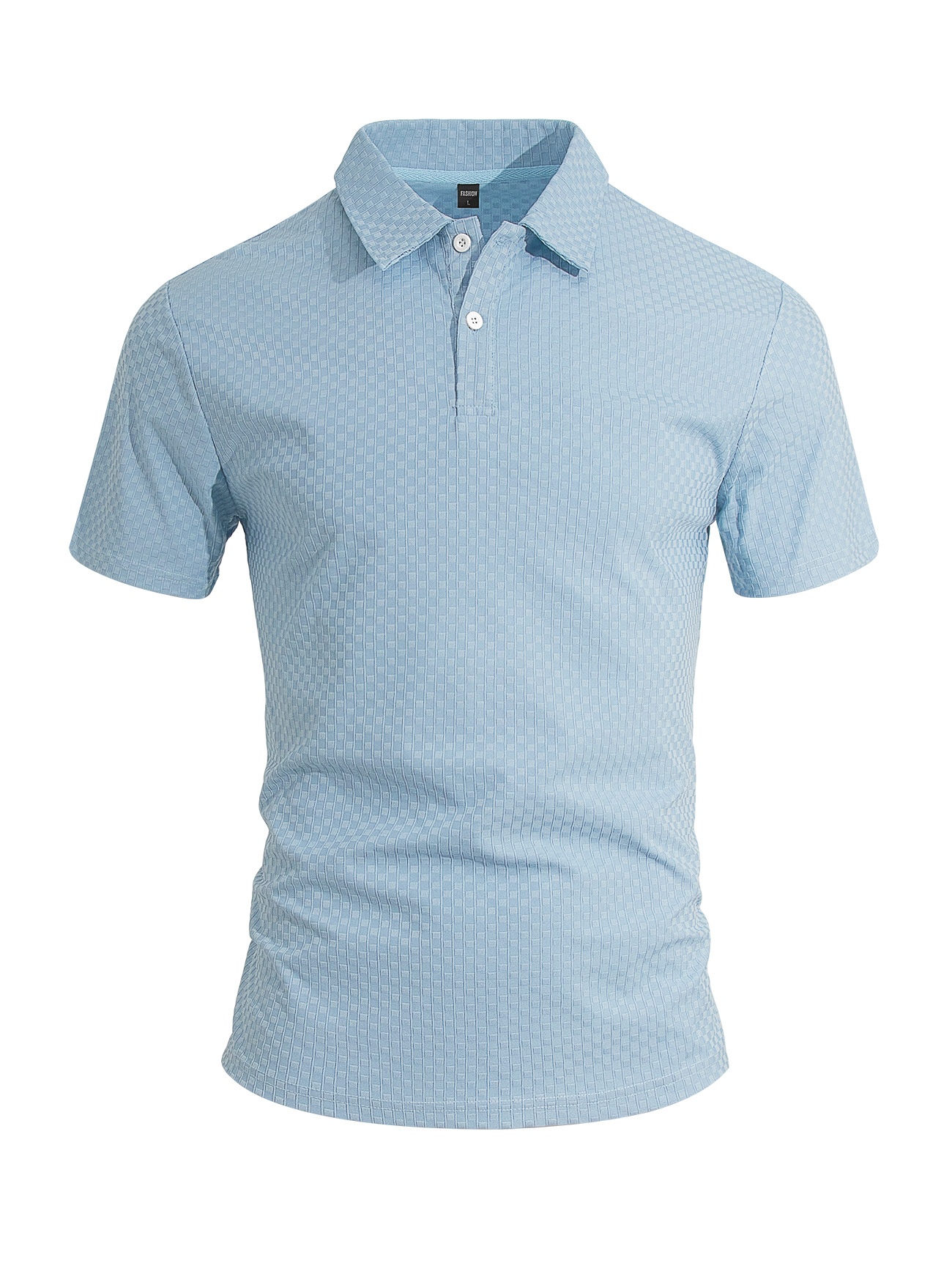 Men's Textured Polo Shirt - Casual Short Sleeve Top