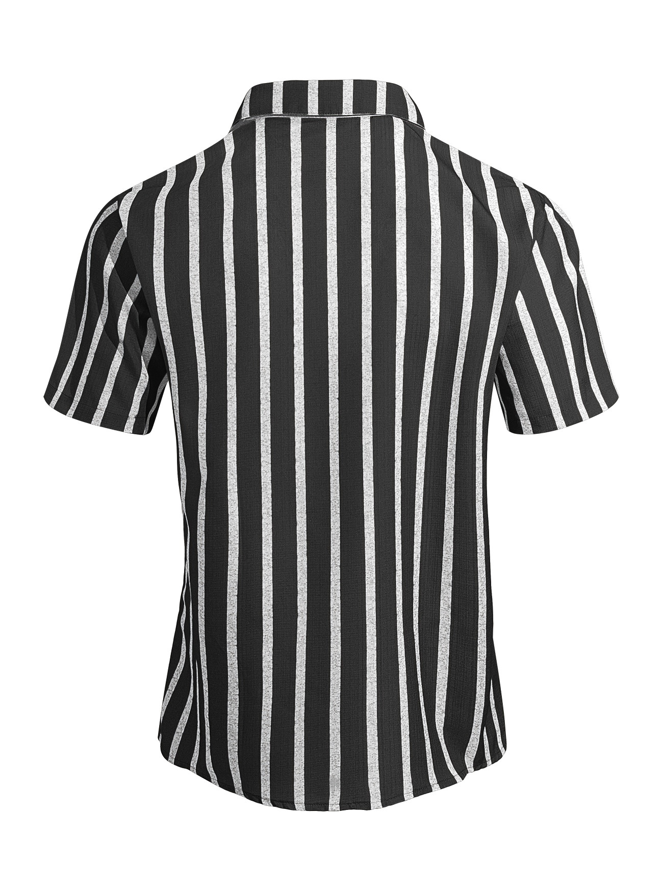 Men's Striped Blend Short Sleeve Casual Shirt