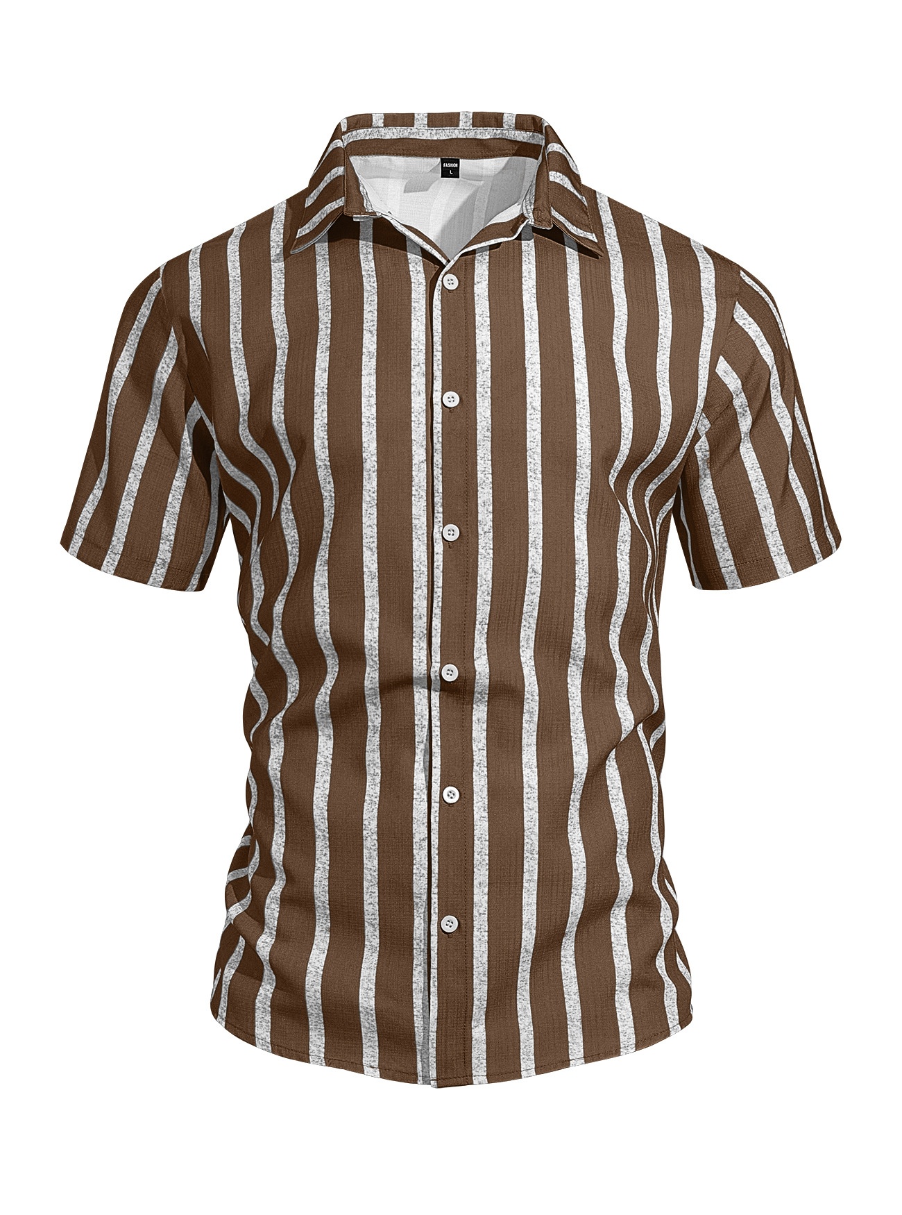 Men's Striped Blend Short Sleeve Casual Shirt