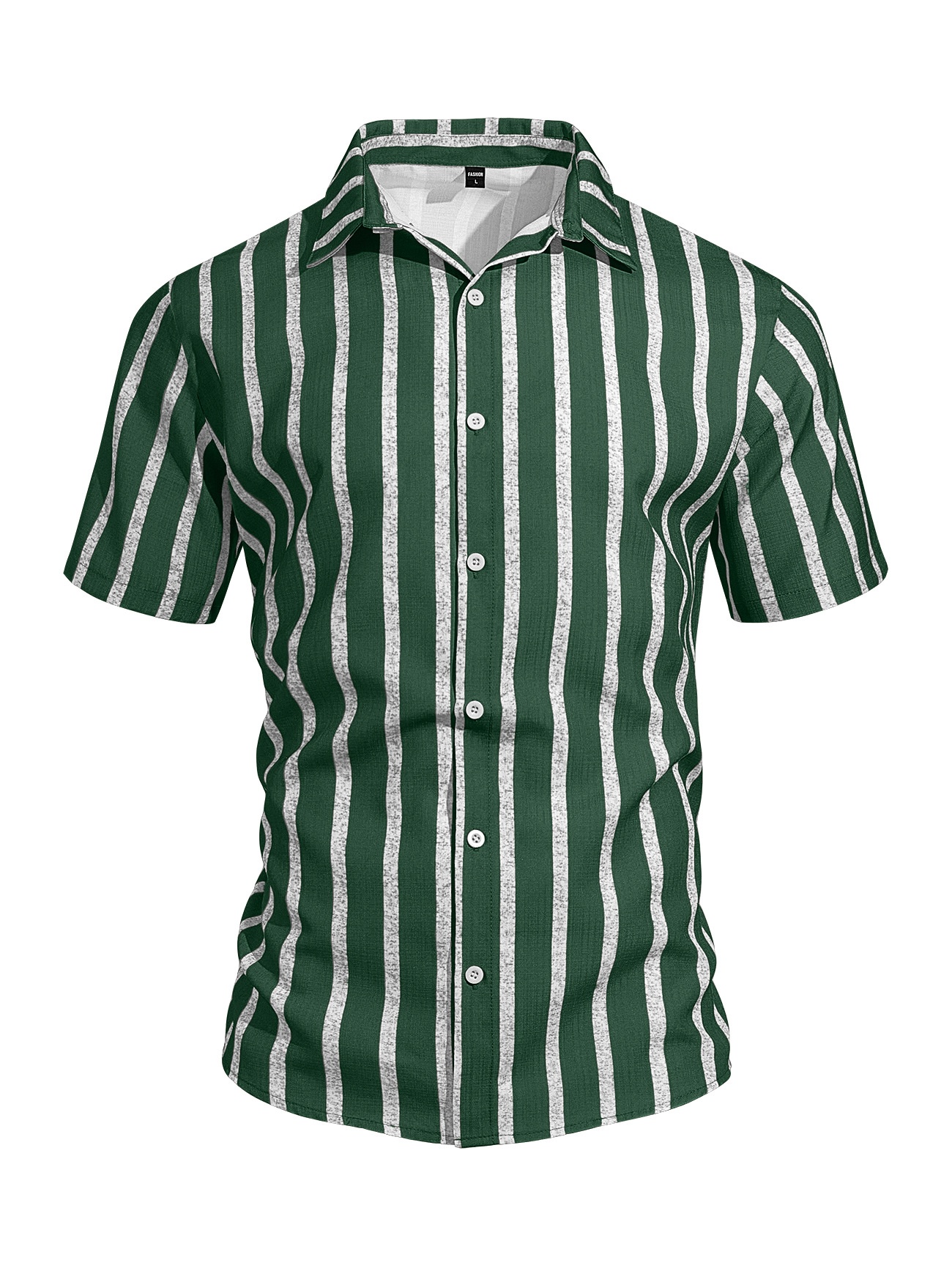 Men's Striped Blend Short Sleeve Casual Shirt